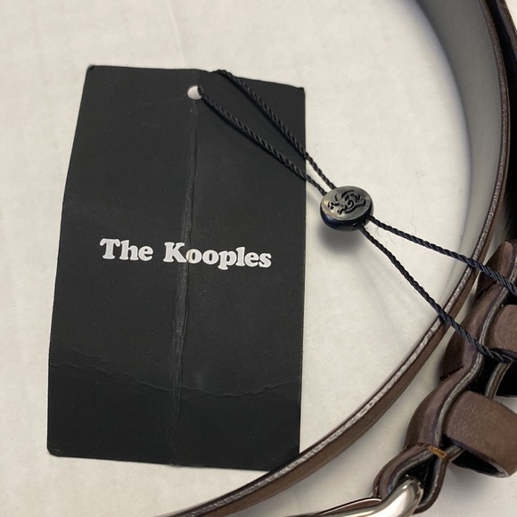 The Kooples brown soft sueded 100% calf leather belt silver tone buckle NWT - Picture 2 of 7